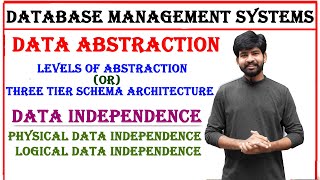 levels of data abstraction, 3 level schema architecture, physical and logical data independence,dbms