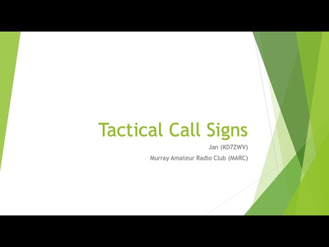 Care and Feeding of Tactical Call Signs - MARC Monthly Meeting - 17 March 2022