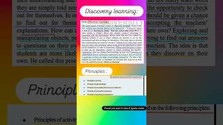 Discovery learning#dsssbprtpartbnotes#dsssbpedagogy#kvs2025#reet2025#htet2025#kvs2025#cdp#prt#shorts