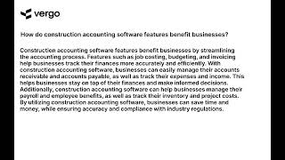 Construction Accounting Software: Benefits for Businesses