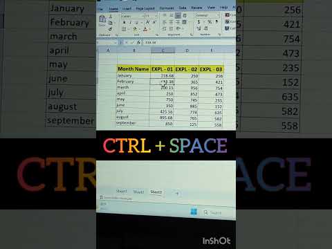 Top 5 Useful Shortcut Key  For Excel #exceltips #excel #exceltutorial #shorts #exceltricks #youtube