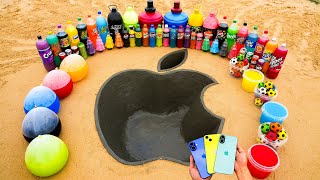 How to make APPLE logo with Cement, iPhone 16 vs Fanta, Mtn Dew, Coca Cola vs Mentos & Popular Sodas