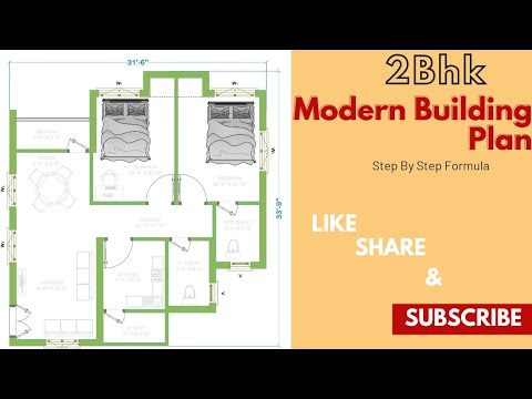 Modern Building 2d Floor Plan Model | Step By Step Process | Autocad | PS CREATION
