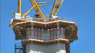 2025.05.31 淡江大橋工程 第3次飛行觀察 主橋塔U50工作架西側吊裝施工 八里端14-15B全斷面焊接接近完成 淡水側第13對斜拉鋼索接近完成 更新進度   即時直播 (字幕 中.英)
