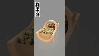 Making a fruit plate with bamboo tube #craftsman #bamboofruitplate #crafts #purehandmade