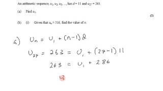 IB SL Math Topic 1 1 3 2 Terms of an Arithmatic Sequence