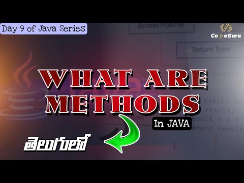 What are Methods in Java ? || Day 9 of Java Series || CodeGuru