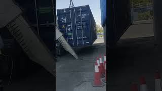 Container uplifting with sideloader #machine #heavyequipment