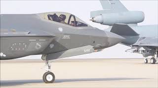 F 35“闪电”战机满载激光制导武器滑跑升空