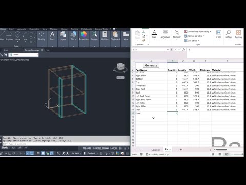 Excel To AutoCAD - VBA One Click Generator Draws Cabinets Instantly!