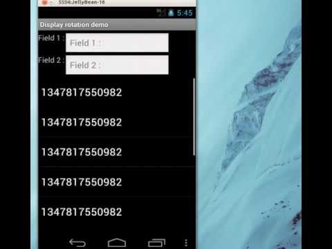 Android display rotation - tutorial sample 3