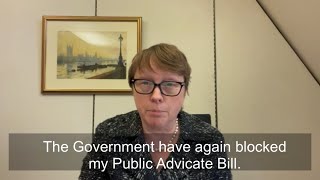 Maria Eagle MP comments on Government objection to Public Advocate Bill Friday January 14th 2022