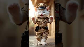 Heart-touching Cute Kitten police Dance 🐾 #usacats