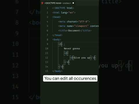 multiple cursors in VS Code