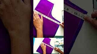 Simple Back Neck Blouse Design With Saree Border | Cutting And Stitching #shorts