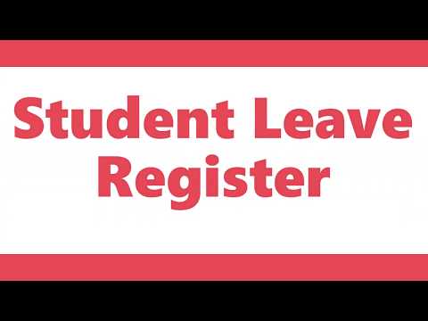 Run Your School "Student Leave Register "
