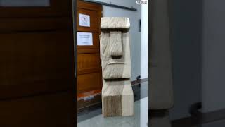 Escultura de madera a estatua 🗿 moái #sculpture #art #esculturas #moai #wood #carving Steve Parker