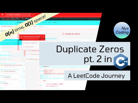 Duplicate Zeros in C++ pt. 2 - A LeetCode Journey