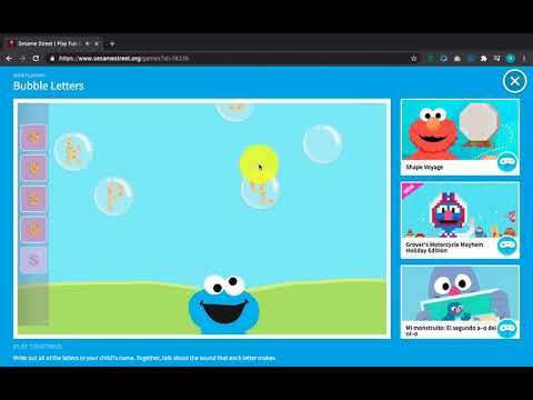 K1 T3W1 SESAME STREET BUBBLE LETTERS