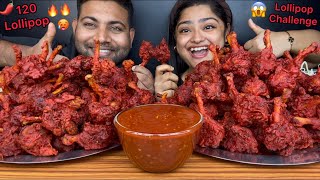 120 SPICY CHICKEN LOLLIPOP EATING CHALLENGE, CHICKEN LOLLIPOP CHALLENGE,LOLLIPOP CHALLENGE MADDYEATS