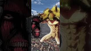 rumbling colossal titan vs all titans ll #colosaltitan #titan #anime #trending #short