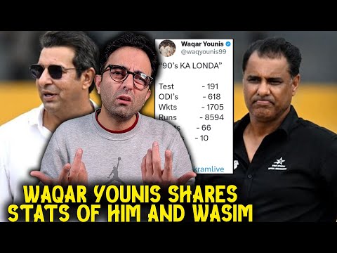 Waqar Younis shares stats of him and Wasim Akram after M Hafeez on 90s players not leaving legacy