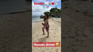 HUMAN DRONE 🤣👙🏊‍♂️ #shorts #swimming #beach #drone #updatevideo