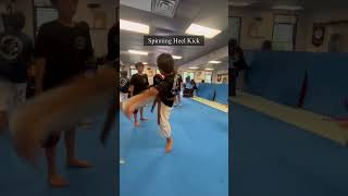 Youth blackbelts hold targets for little color belts #kidstry #kicking #leadership #newskills #class