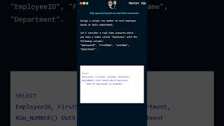 Assigning Unique Row Numbers to Employees Based on Department | SQL Queries on real-time scenarios