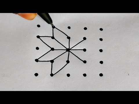 5×5 straight line dots rangoli || 5×5 chukkala muggu