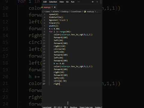 Superb Graphics with Python turtle fire 🔥 | Amazing Design 22 #coding #asmr #programming #python