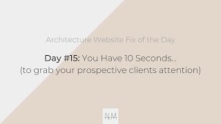 Architecture Website Fix: Day 15 of 30