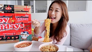 *GIVEAWAY*開箱試味 三養火辣雞麵聖誕倒數月曆//Taste testing Samyang Buldak Christmas Advent Calendar!