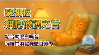 【助眠+身體修復】啟動528Hz細胞修護之音，沉睡中喚醒身體自癒力｜透過黃金頻率與白噪音的結合，幫助你在熟睡中啟動細胞修護程式，讓身心靈獲得全然的休憩與重生。