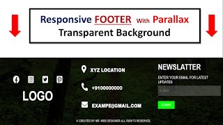 Responsive Footer Section Using Pure HTML and CSS ( SASS )