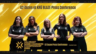KRÜ BLAZE vs G2 Gozen (G2) VCT Game Changers Berlin Post Match Interview | #vctgamechangers