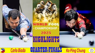 QUARTER-FINALS | Ko Ping Chung vs Carlo Biado | 2025 World Pool Championship