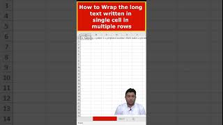 Wrap long text written in a single cell into multiple lines using Fill and Justify option.#Shorts