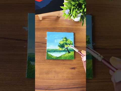 step by step acrylic painting for beginners /#art #acrylicscenery #paintingtechniques #shortsvideo