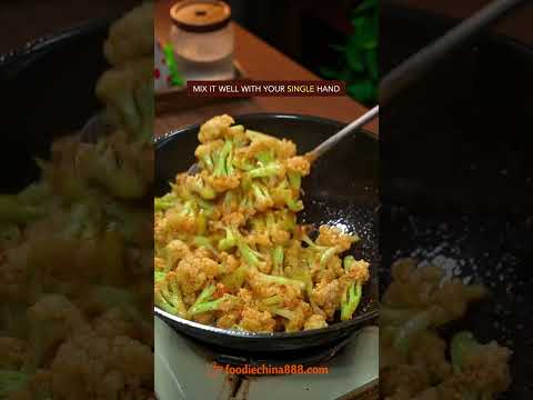 EASY STIR-FRIED CAULIFLOWER RECIPE #recipe #cooking #chinesefood #cauliflower #vegetables