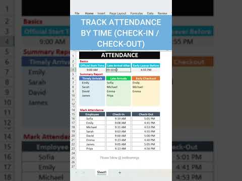 Excel Attendance Tracker with Check-In/Out Time - Easy Tutorial!