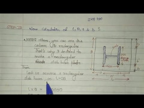 calculation of slab base with flange width and factored load