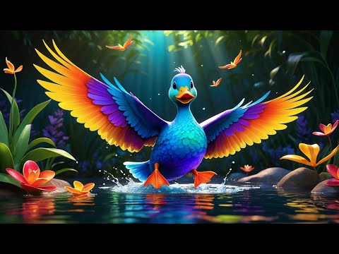 The Baby Duck with Rainbow Wings | Magical Duck Song for Kids | Colorful Nursery Rhyme