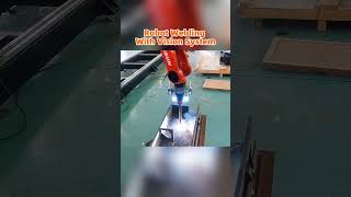 Welding robot with vision system automatically scans welding steel #robotwelding