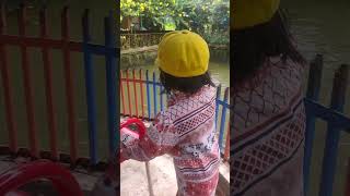 Memberi makan ikan di taman asrin Pantai Gemi Stabat. #ikan #ikankolam