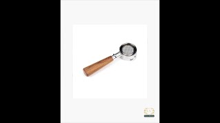 Wood Handled Bottomless Portafilter Set for Espresso Machines Fits Expobar & Rocket