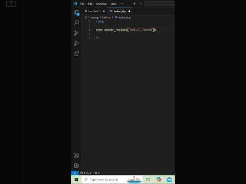 substr_replace() function in php #viralshorts #php #development #coding