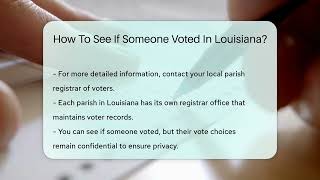 How To See If Someone Voted In Louisiana? - CountyOffice.org