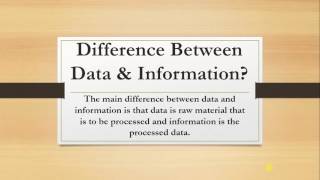 Difference between Data and Information