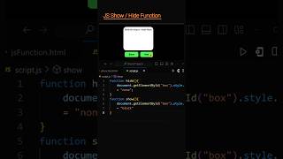JavaScript Show, Hide Function #coding #shorts